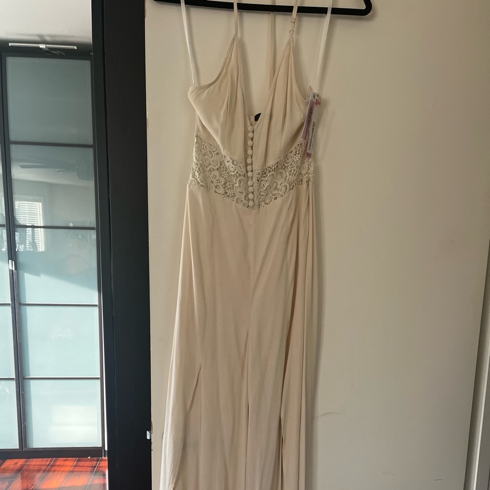 Winter white jump suit